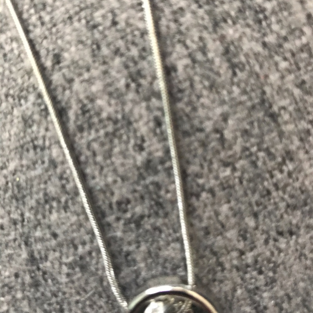 Express double chain circle in circle silver adjustable necklace - Picture 8 of 9